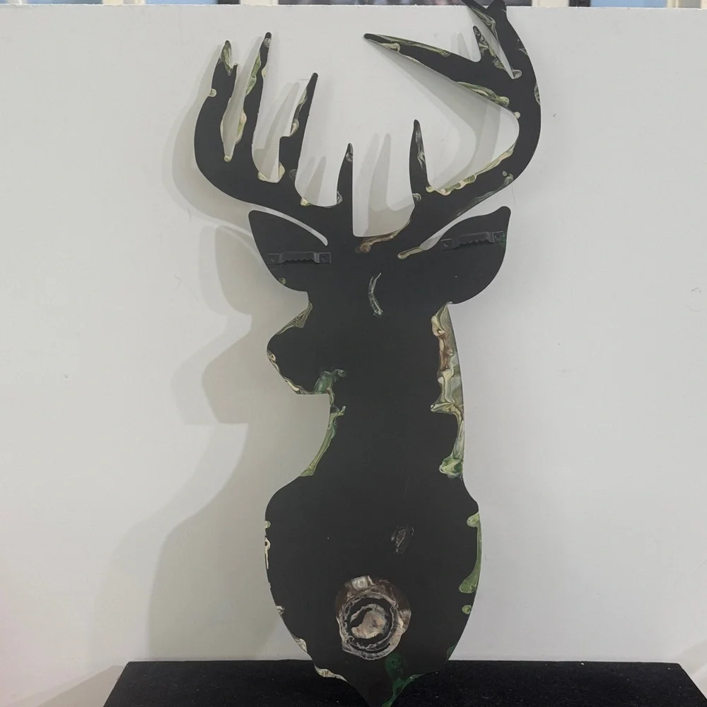 Abstract hydro dip, Deer Head Wall Art